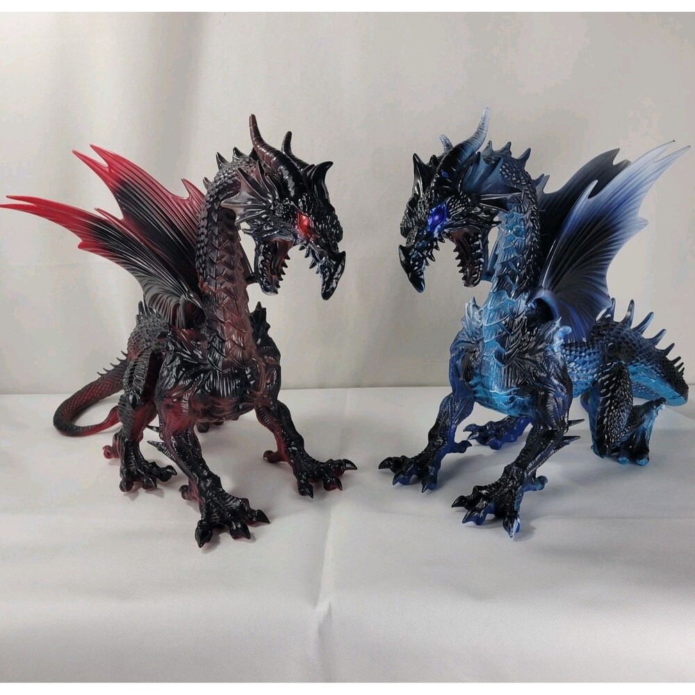 Fire Dragon Red & Blue Set 19" LED Lighted Dungeons & Dragons Magic RPG Fantasy